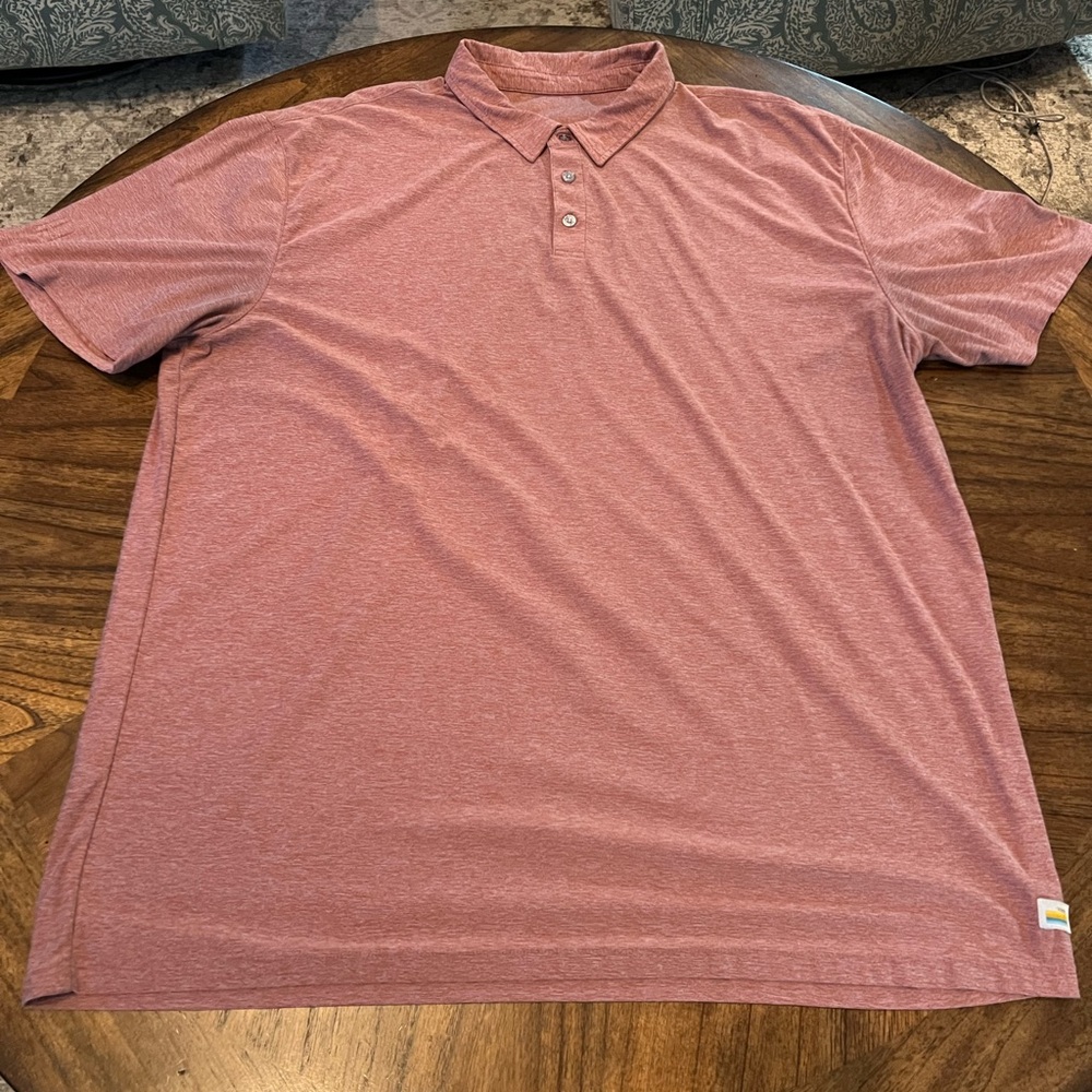 Vuori Men's Stratotech Polo Shirt - Red Heather
